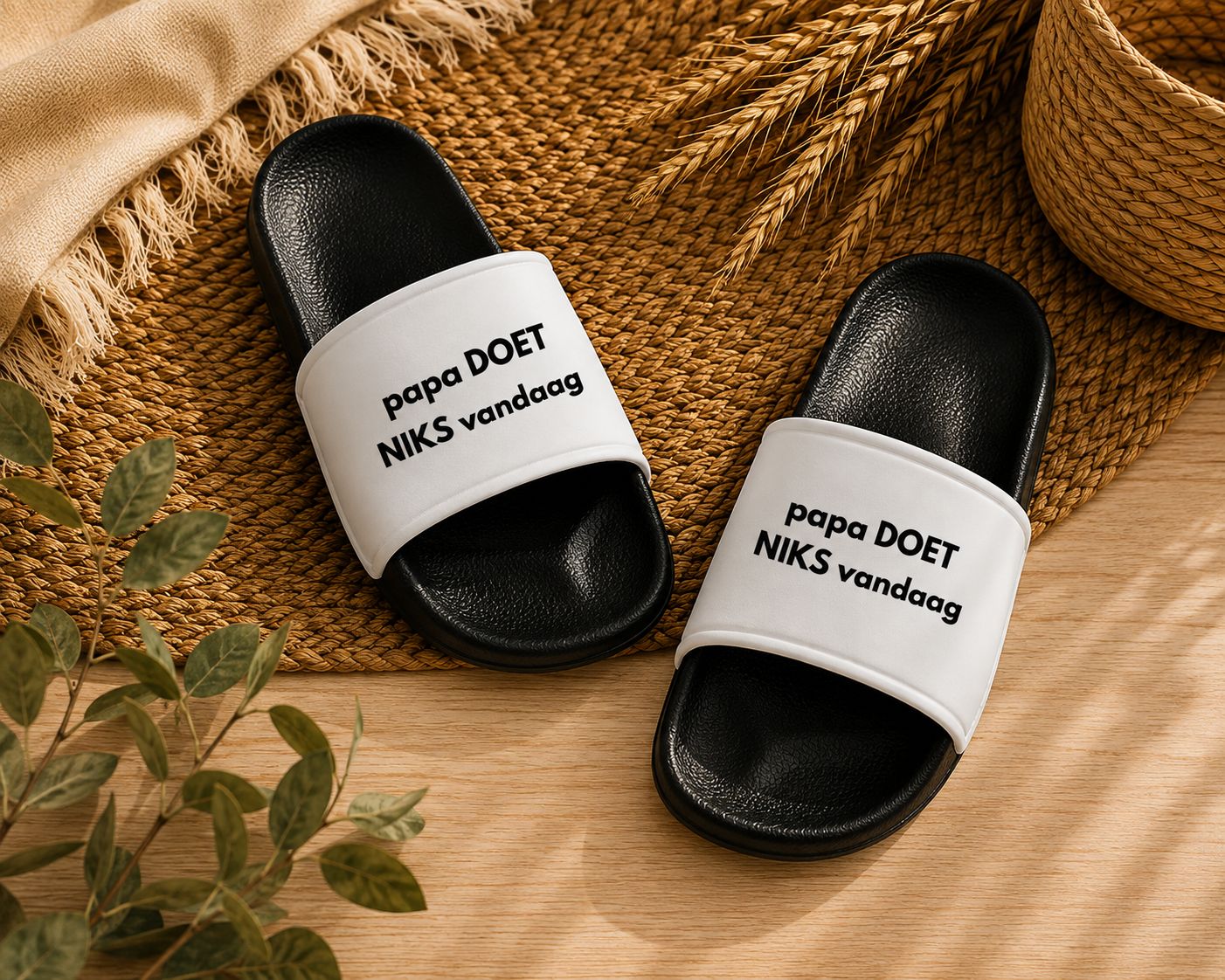 Papa Doet Niks Vandaag Slippers – Grappig Cadeau voor Papa | Kadelidootjes