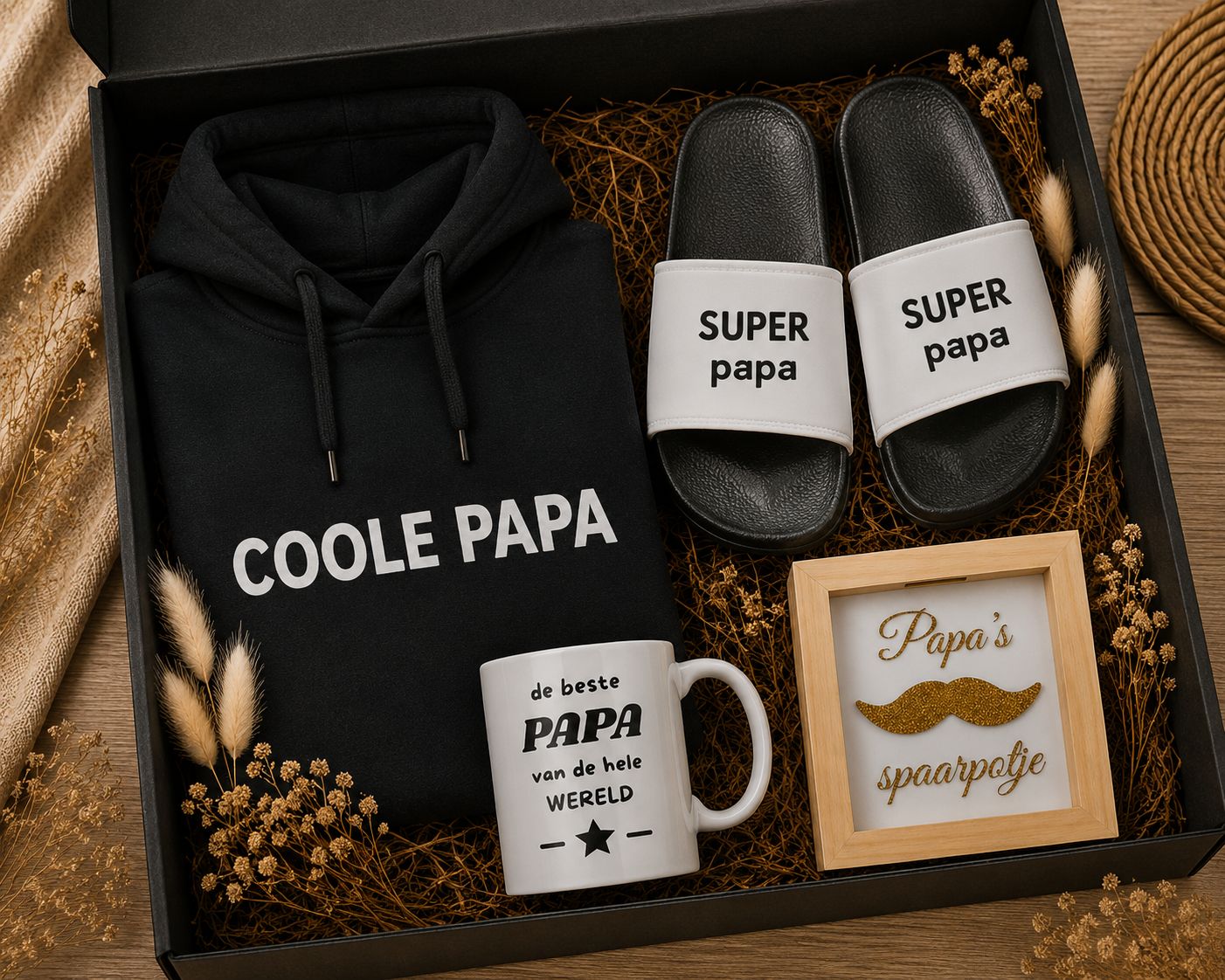 Coole Papa Cadeaubox – Hoodie, Slippers, Mok &amp; Spaarpot | Kadelidootjes
