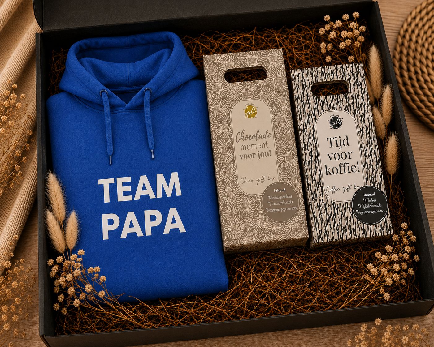 Team Papa Cadeaubox – Hoodie met Koffie &amp; Chocolade | Kadelidootjes