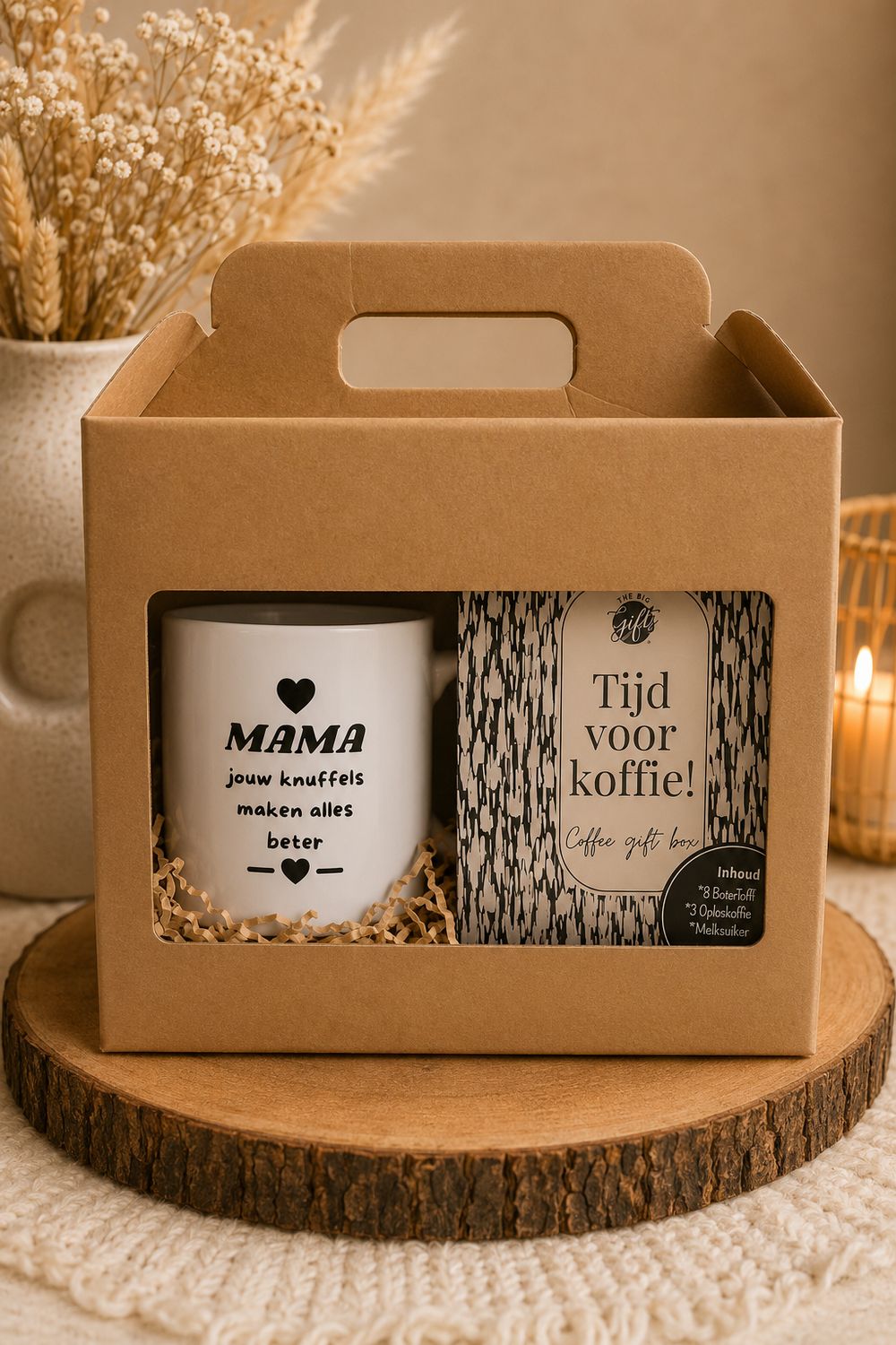 Cadeaubox voor Mama – Mok met Lieve Tekst &amp; Koffie Geschenkbox | Kadelidootjes