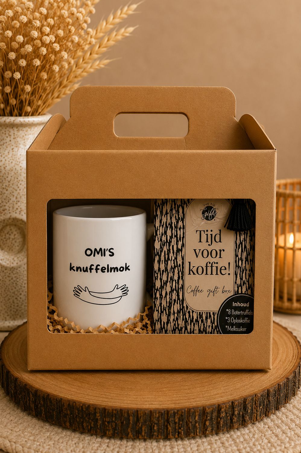 Cadeaubox voor Omi – Omi’s Knuffelmok &amp; Koffie Geschenkbox | Kadelidootjes