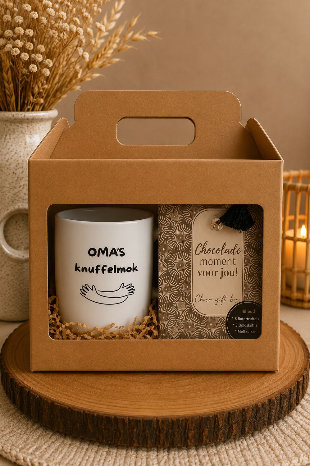 Cadeaubox voor Oma – Oma’s Knuffelmok &amp; Chocolade Geschenkbox | Kadelidootjes
