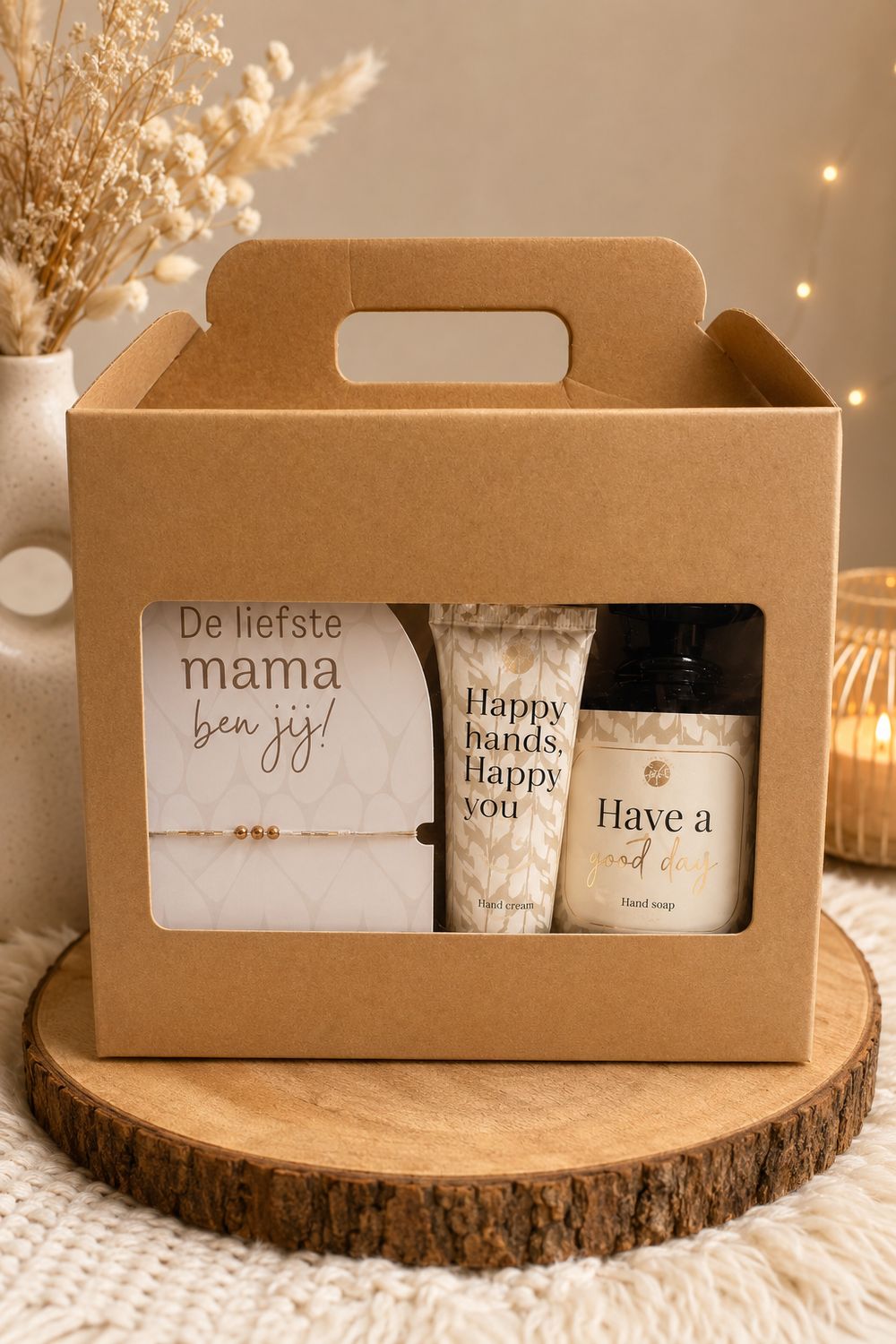 Cadeaubox voor Mama – Verwenpakket met Armband, Handcrème &amp; Handzeep | Kadelidootjes