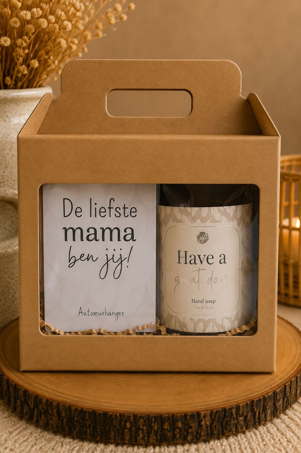 Cadeaubox voor Mama – Autogeurhanger &amp; Luxe Handzeep | Kadelidootjes