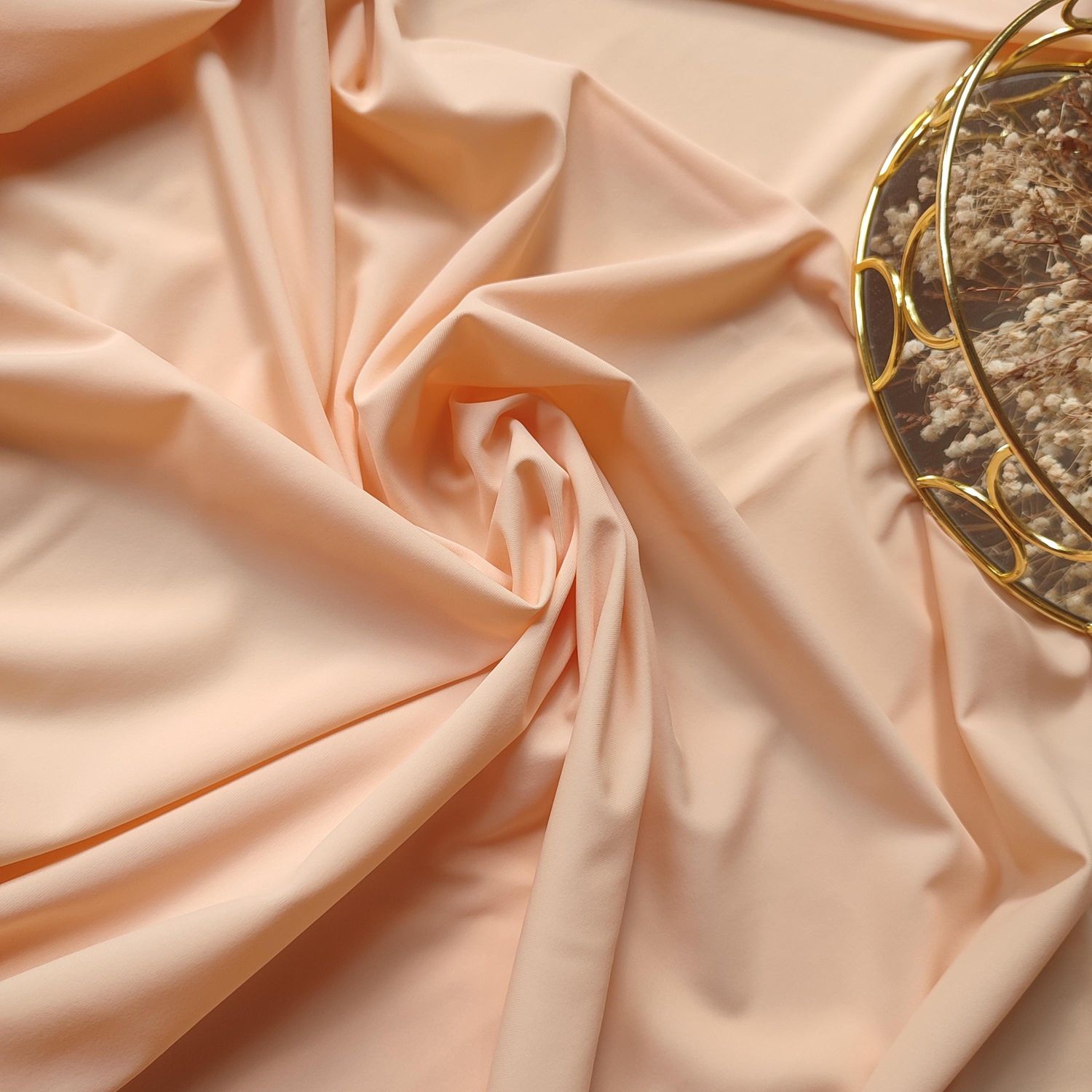 Apricot stretch microfiber for lingerie sewing
