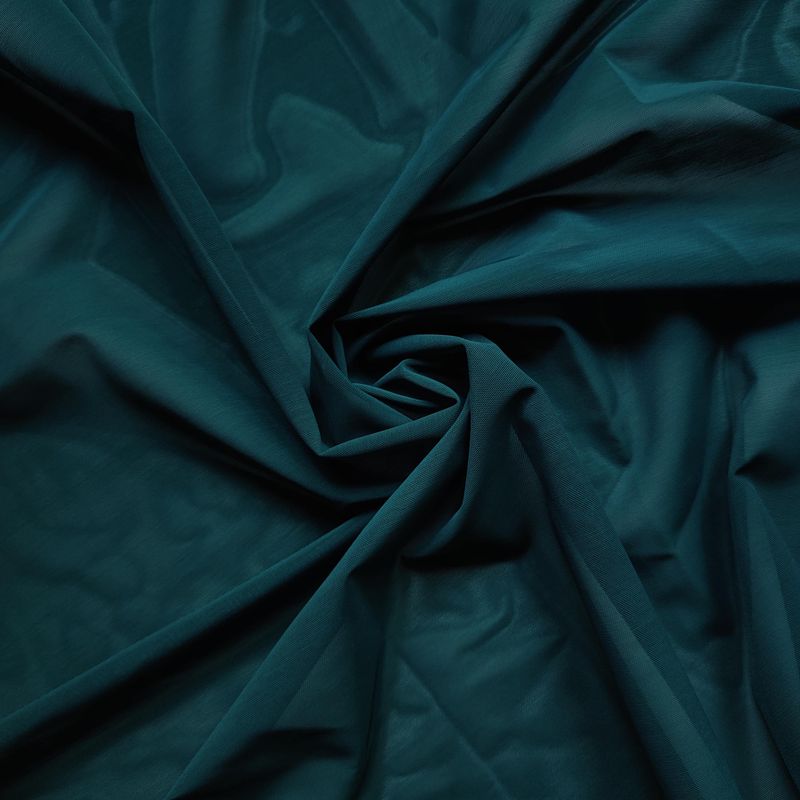 Dark green stretch mesh – soft and semi-sheer


