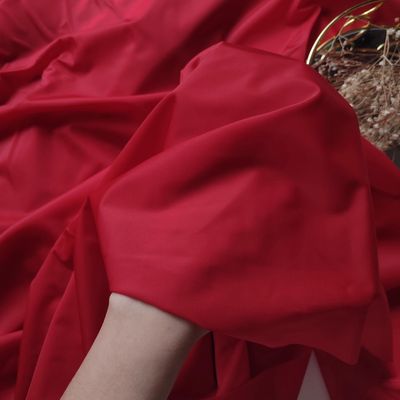 Red Thin Stretch Satin Microfiber