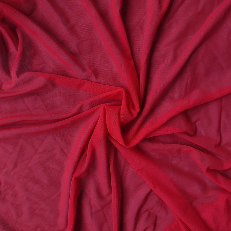 Red Stretch Mesh Tulle