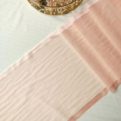 Blush Stretch Tulle trim with Satin Edges