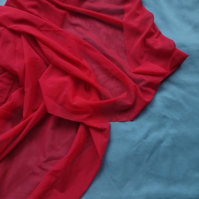 Red Stretch Mesh Tulle