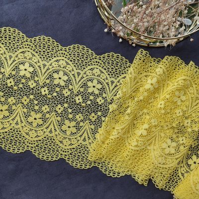Elastic yellow Lace trim for sewing lingerie, Fabric for Bra Making, Sewing supplies