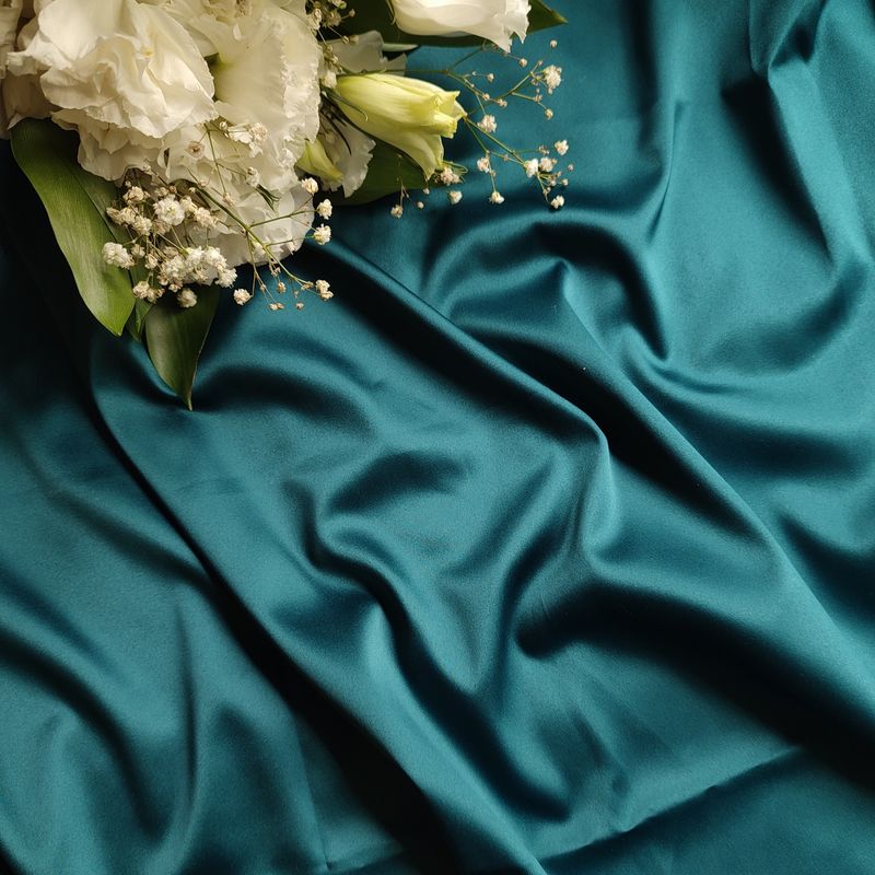 Sea Green Stretch Satin – Two-Way Elastic