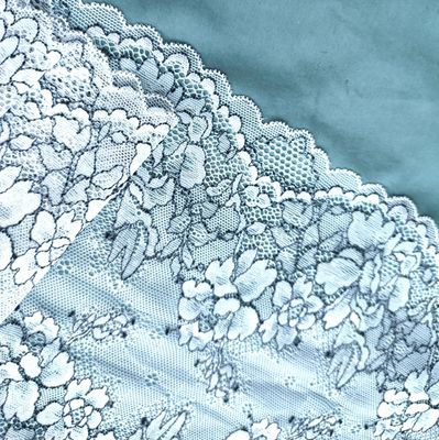 White and Black Floral Stretch Lace 