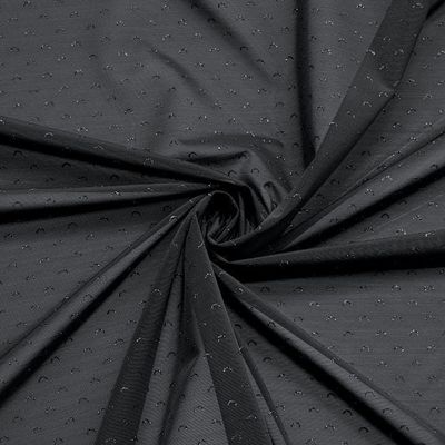 Dense Black Stretch Mesh with Shiny Pattern
