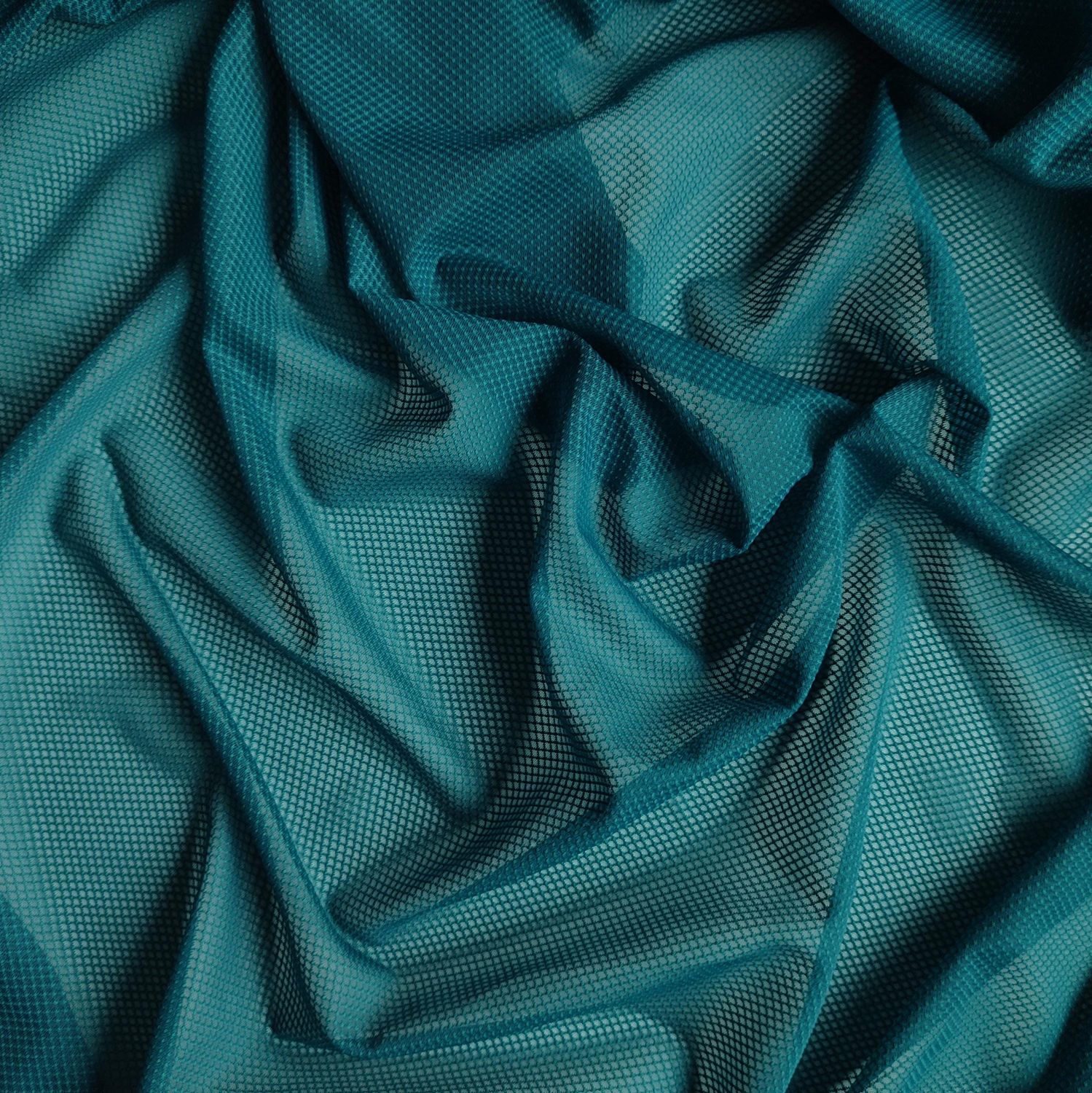 Teal Green Diamond Stretch Mesh