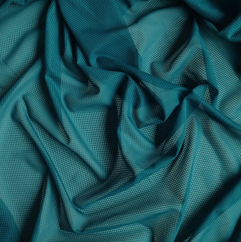 Teal Green Diamond Stretch Mesh