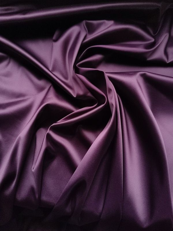 Dark Plum Stretch Satin