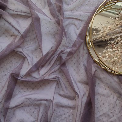 Dusty Lilac Dotted Stretch Mesh 