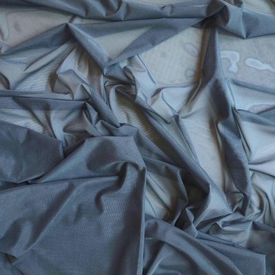 Stretch Mesh with Subtle Shine – Grey Blue