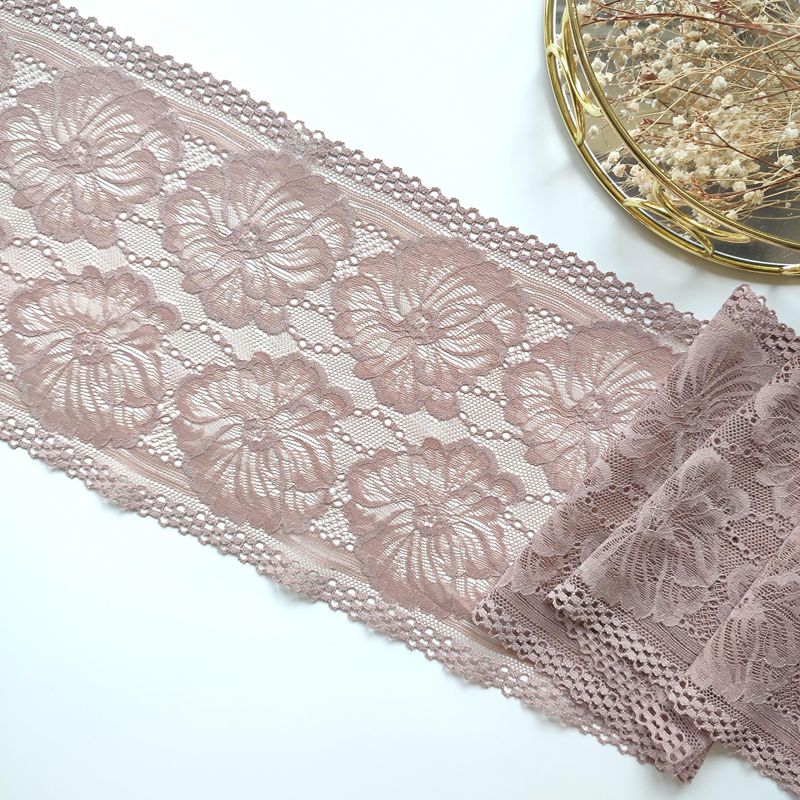 Dusty Mauve Floral Stretch Lace