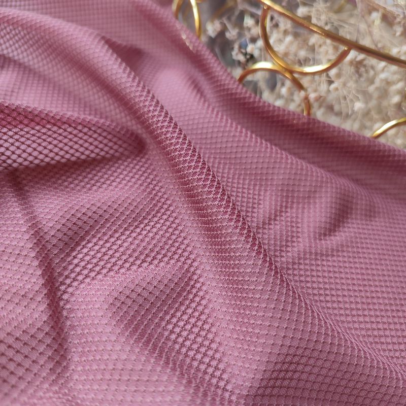 Dusty rose stretch mesh with fine net texture