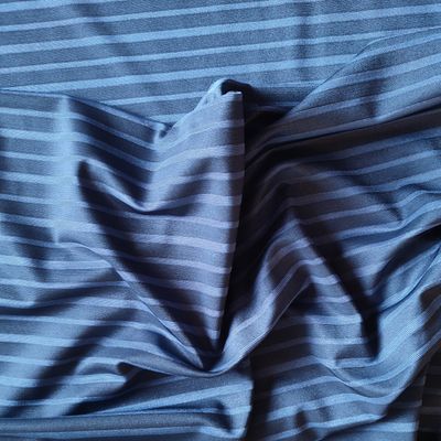 Blue striped stretch microfiber for lingerie sewing

