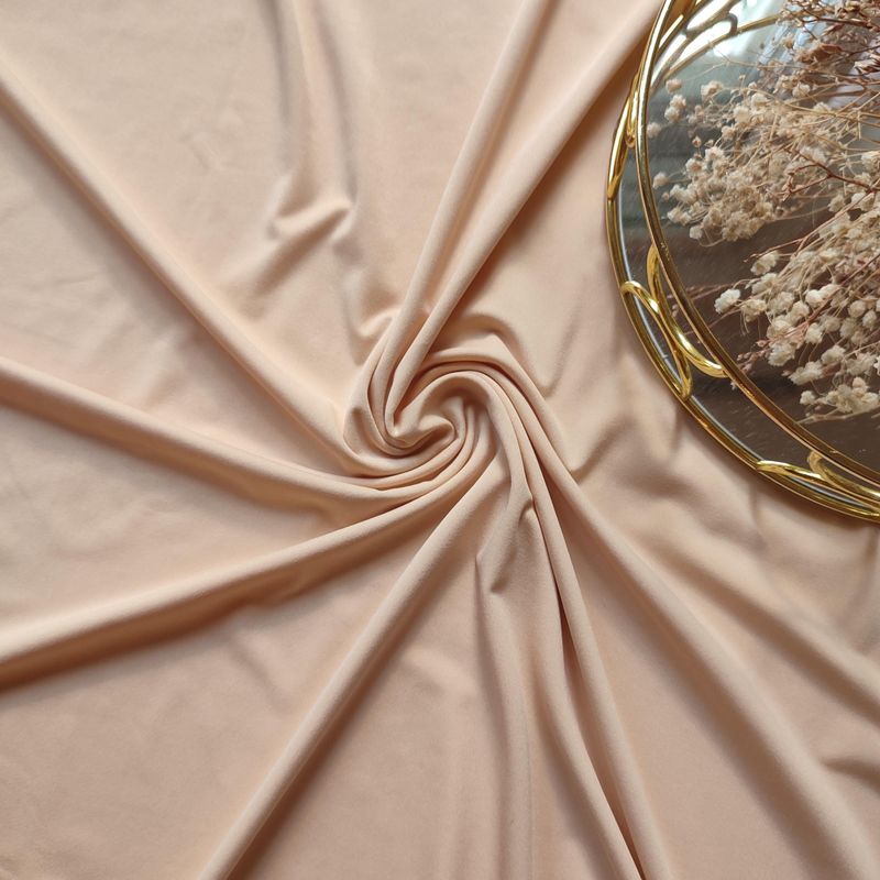 Matte beige stretch microfiber – soft and breathable fabric

