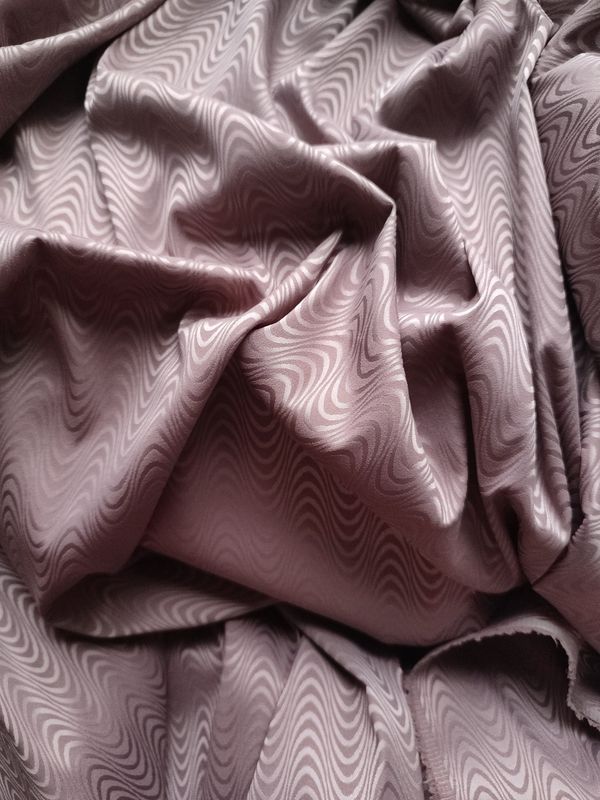 Wavy Rose Jacquard Stretch Satin