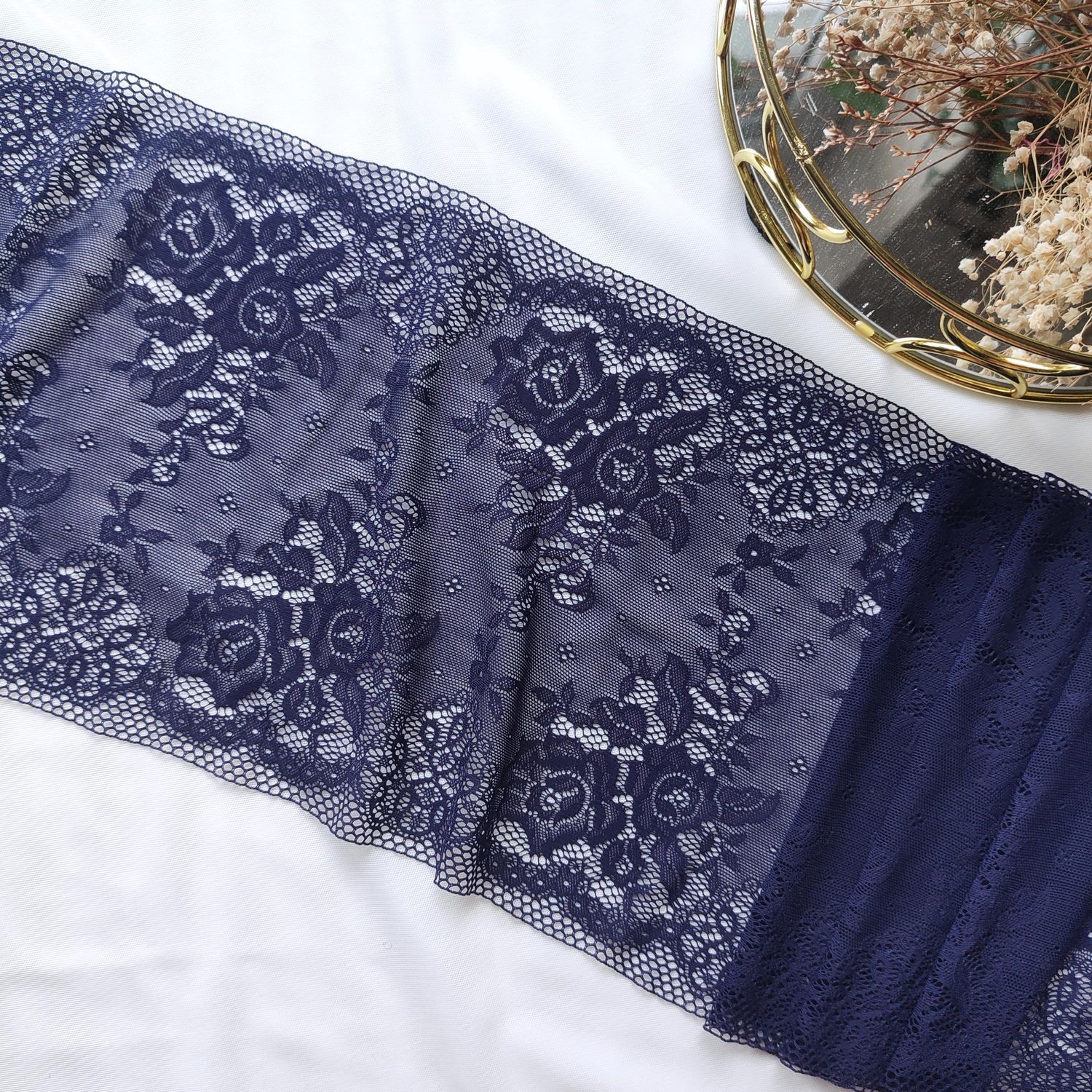 Dark Navy Stretch Lace