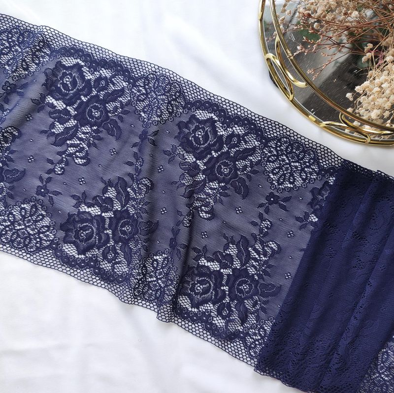 Dark Navy Stretch Lace