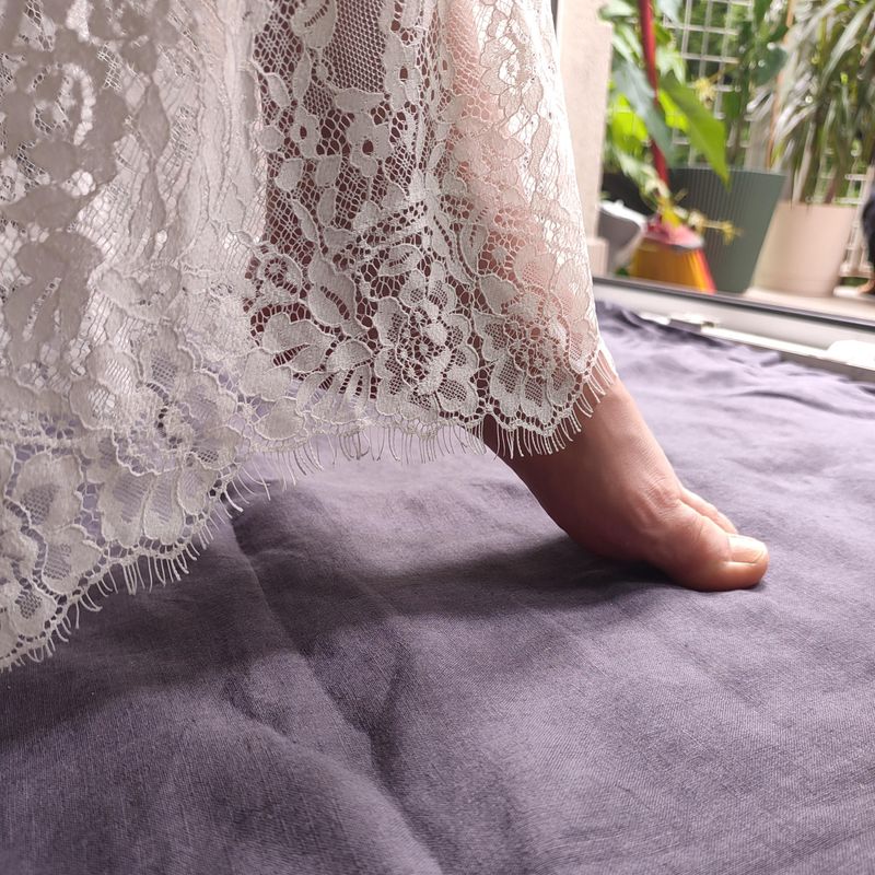 Ivory Floral Lace Fabric