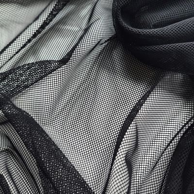 Black Open-Grid Stretch Mesh