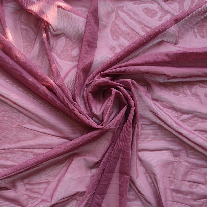 Dusty rose sheer stretch mesh – soft and semi-transparent