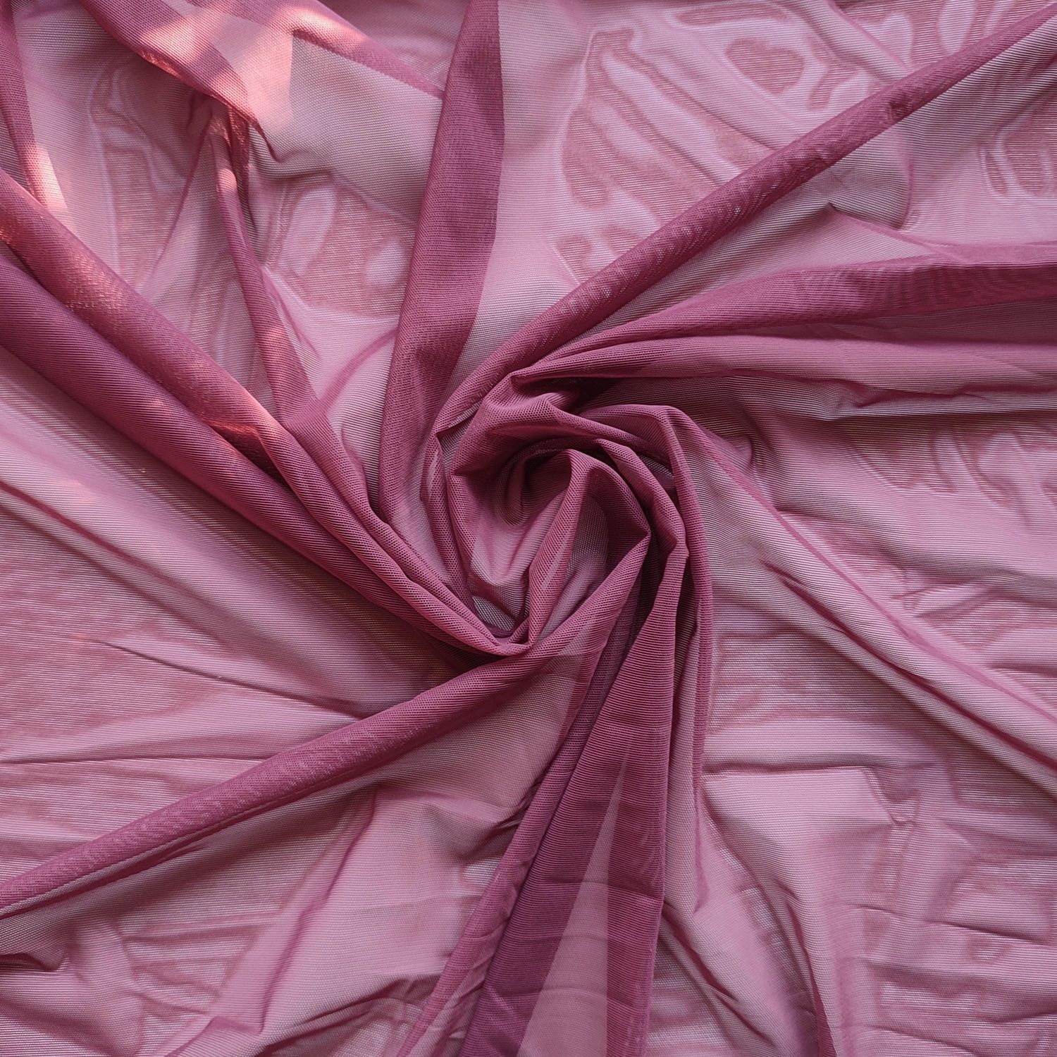 Dusty rose sheer stretch mesh – soft and semi-transparent