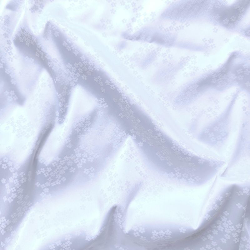 White Jacquard Stretch Satin