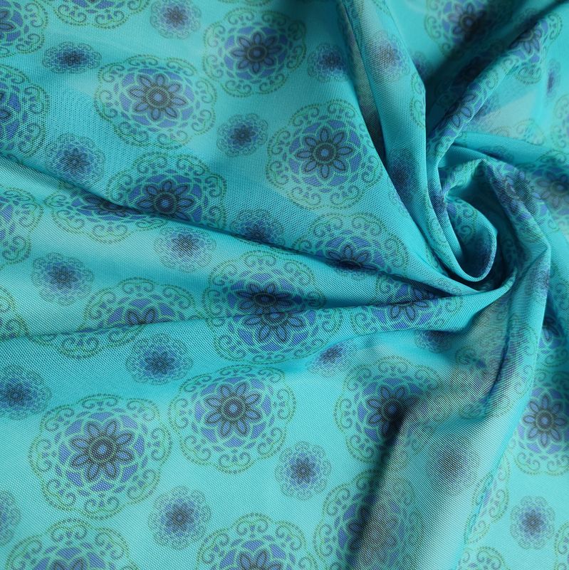 Turquoise Mandala Stretch Mesh