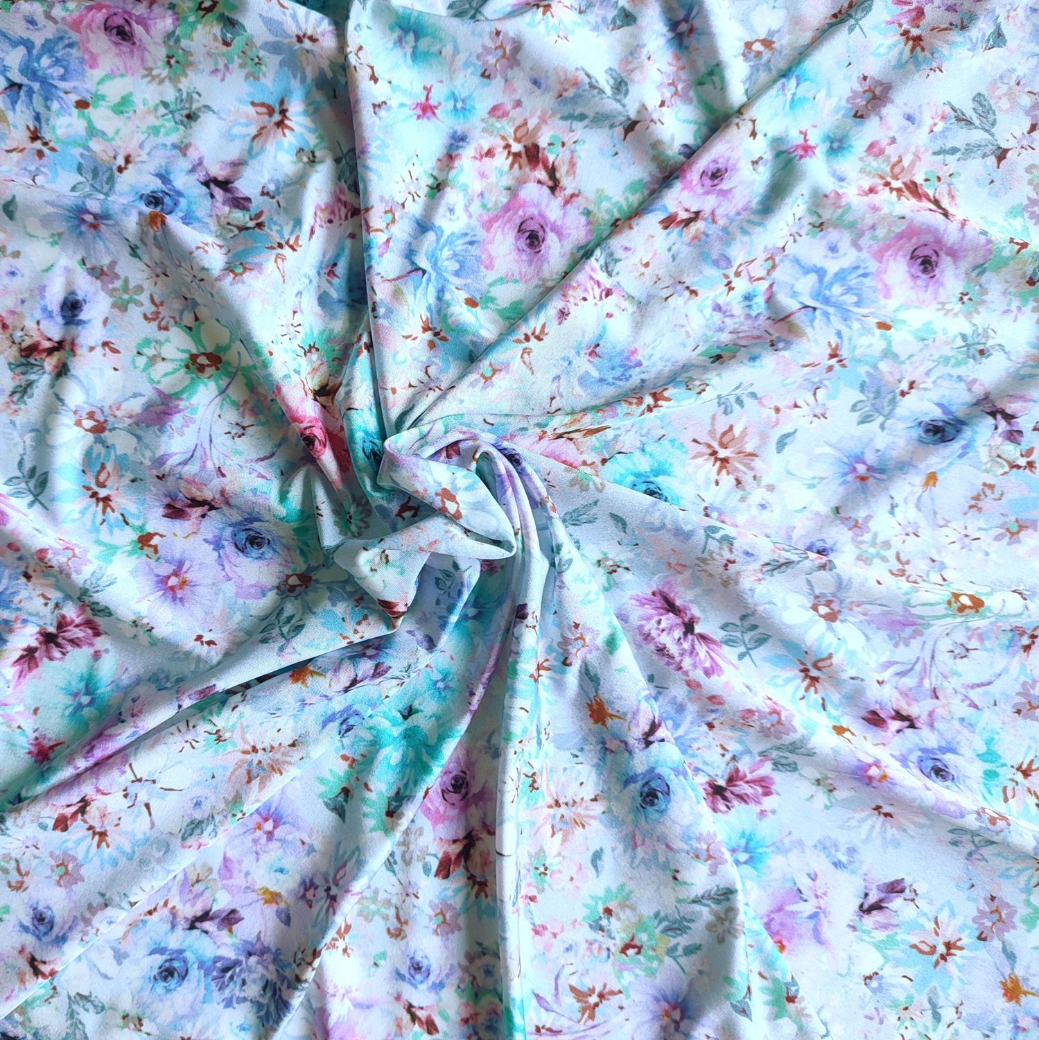Stretch microfiber with floral print – soft fabric for lingerie

