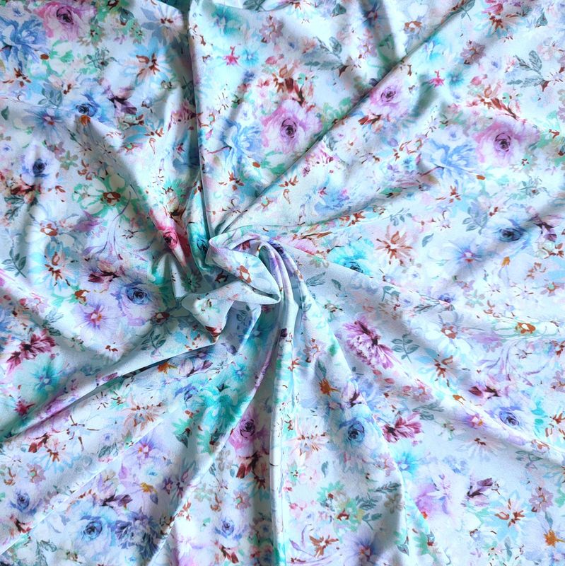 Stretch microfiber with floral print – soft fabric for lingerie

