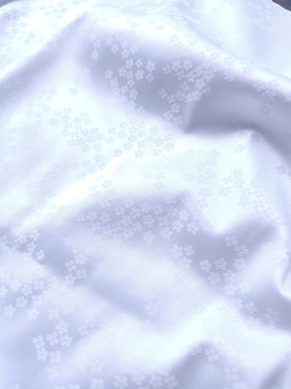 White Jacquard Stretch Satin