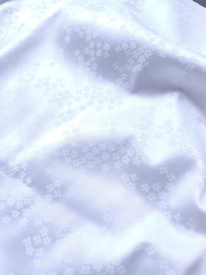 White Jacquard Stretch Satin