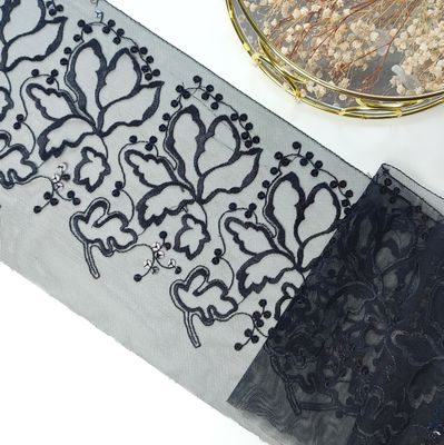 Embroidered Lace with Sequins – Black