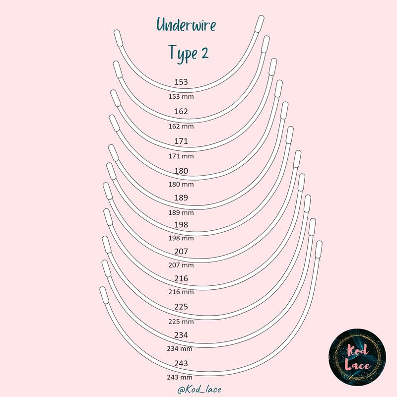 Arta Type 2 underwires for sewing bras