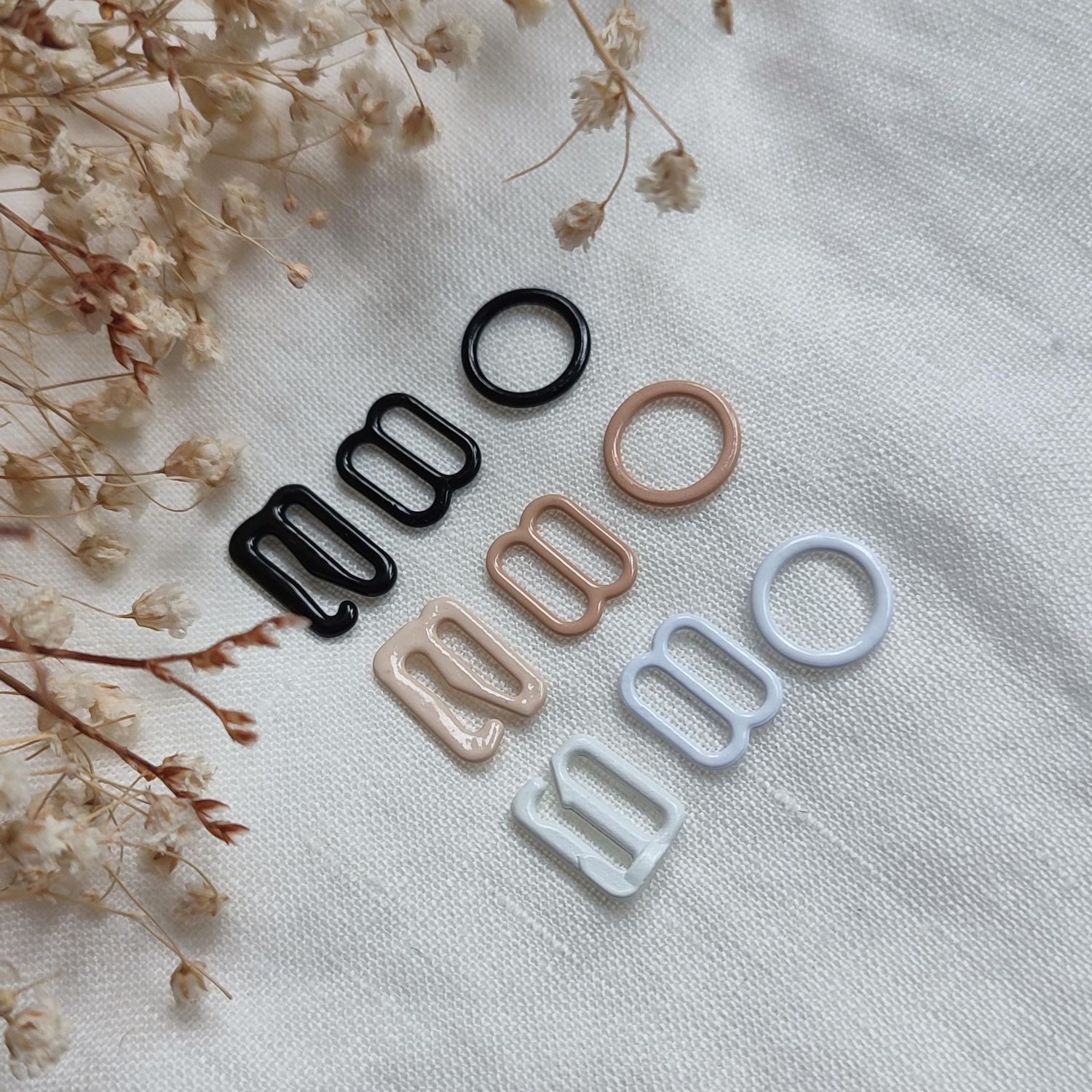 10pcs Metal Bra Hardware – Sliders, Rings, Hooks