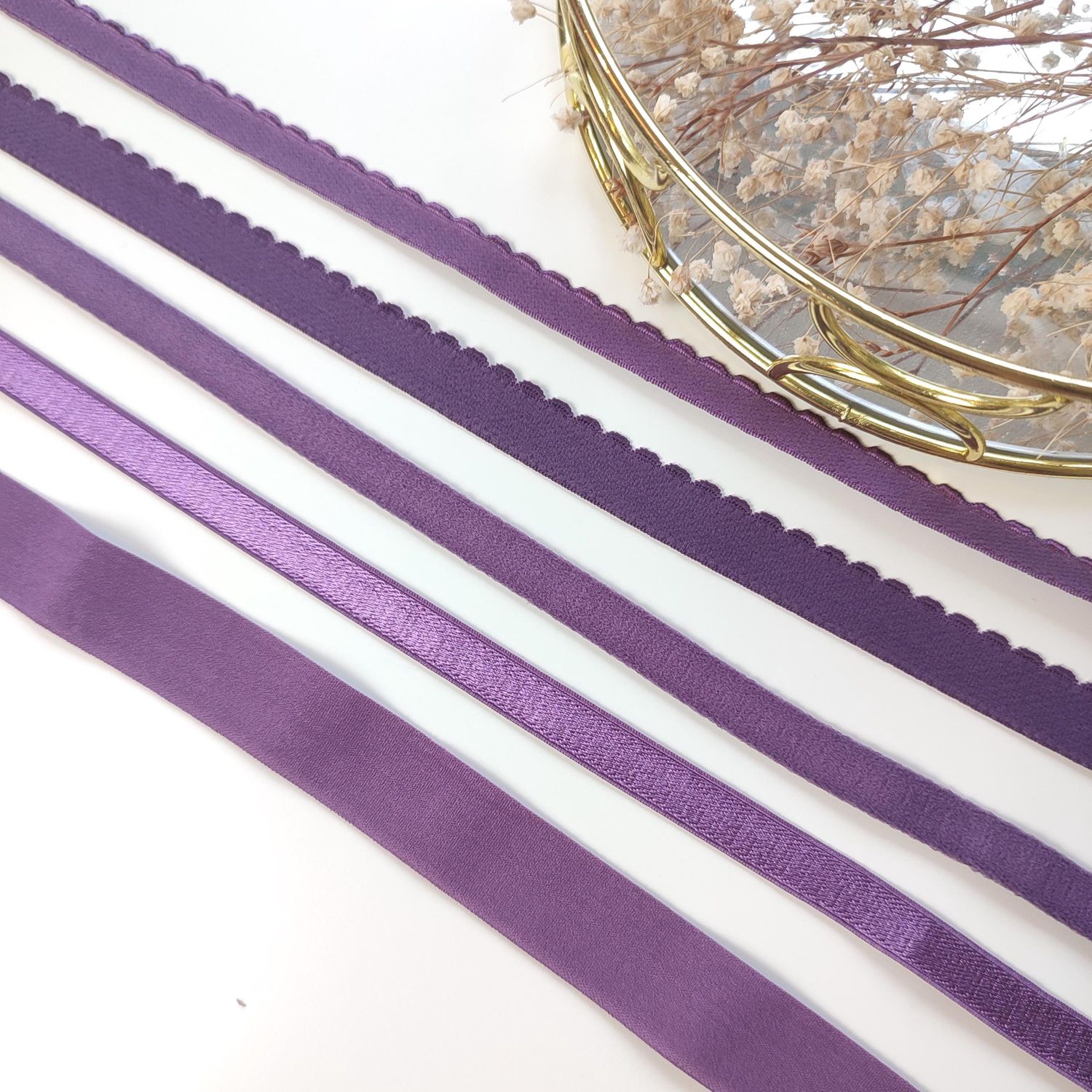 Amethyst Purple Lingerie Elastic – Strap, Fold Over, Picot, Underband, Channeling