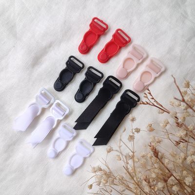 Pair of 10mm plastic garter clips for lingerie sewing in multiple colors

