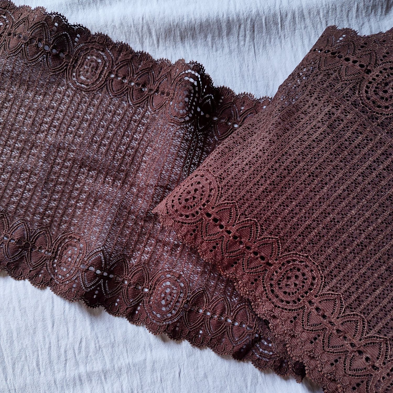 Chocolate Brown Stretch Lace