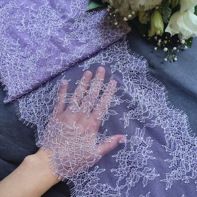 Lilac Chantilly Lace with Eyelash Edges