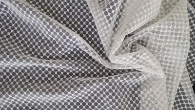White stretch mesh with cells pattern for lingerie sewing

