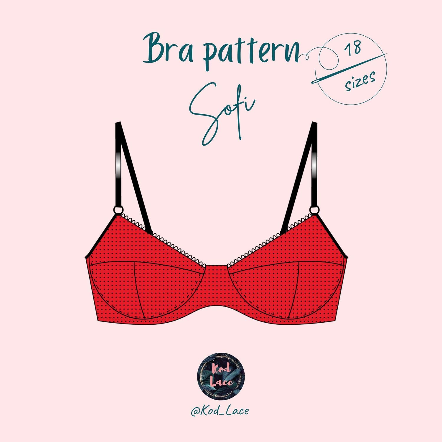 underwire bra sewing pattern with T-shaped cup