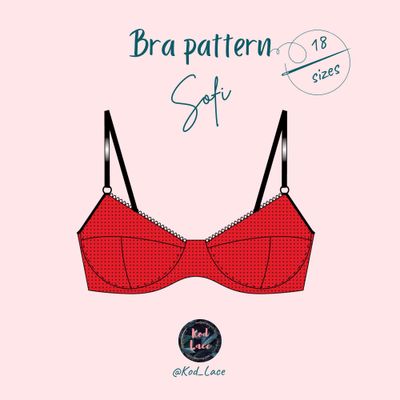 underwire bra sewing pattern with T-shaped cup